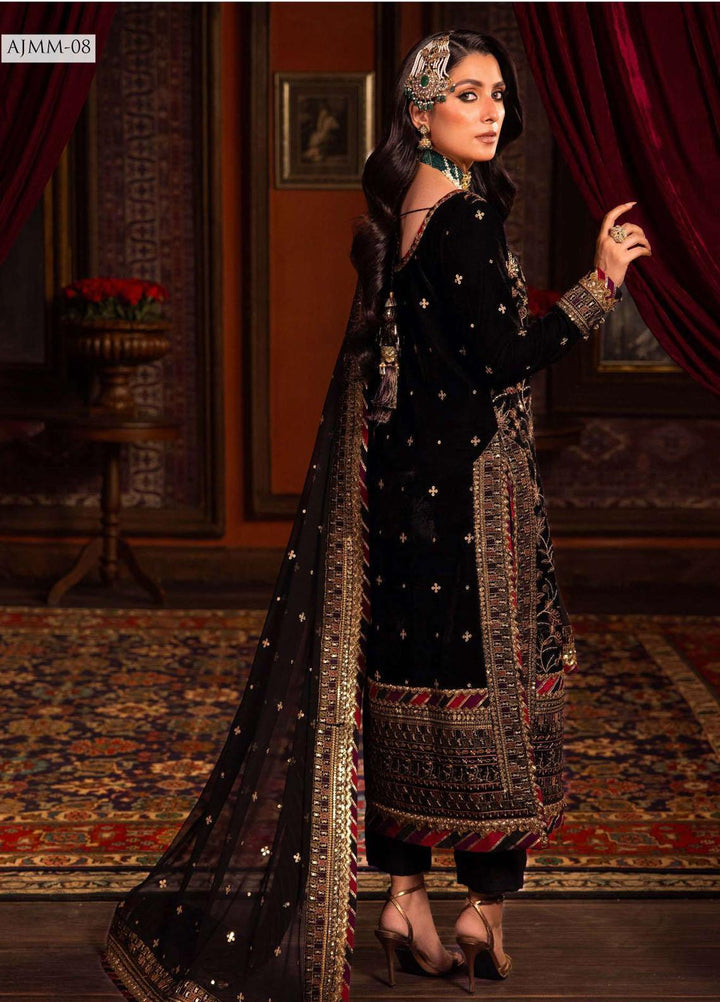 Makhmal By Asim Jofa Embroidered Velvet Suits Unstitched 3 Piece AJ23MK AJMM-08 - Wedding Collection