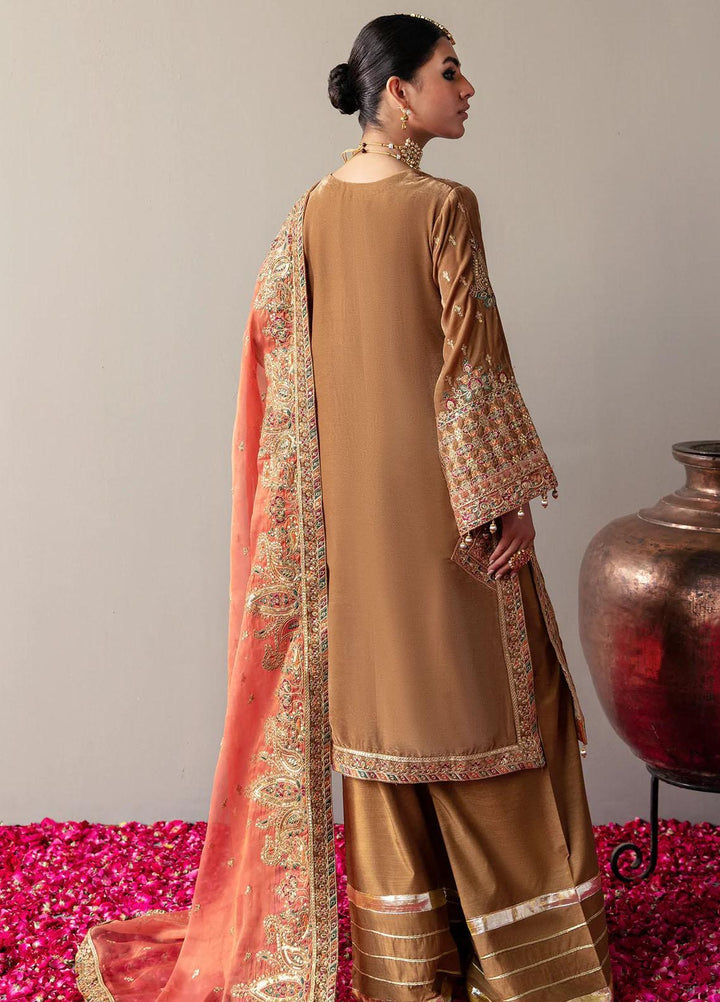 Makhmal By Emaan Adeel Embroidered Velvet Suits Unstitched 3 Piece EA23MK MK-07 Meraki - Luxury Winter Collection
