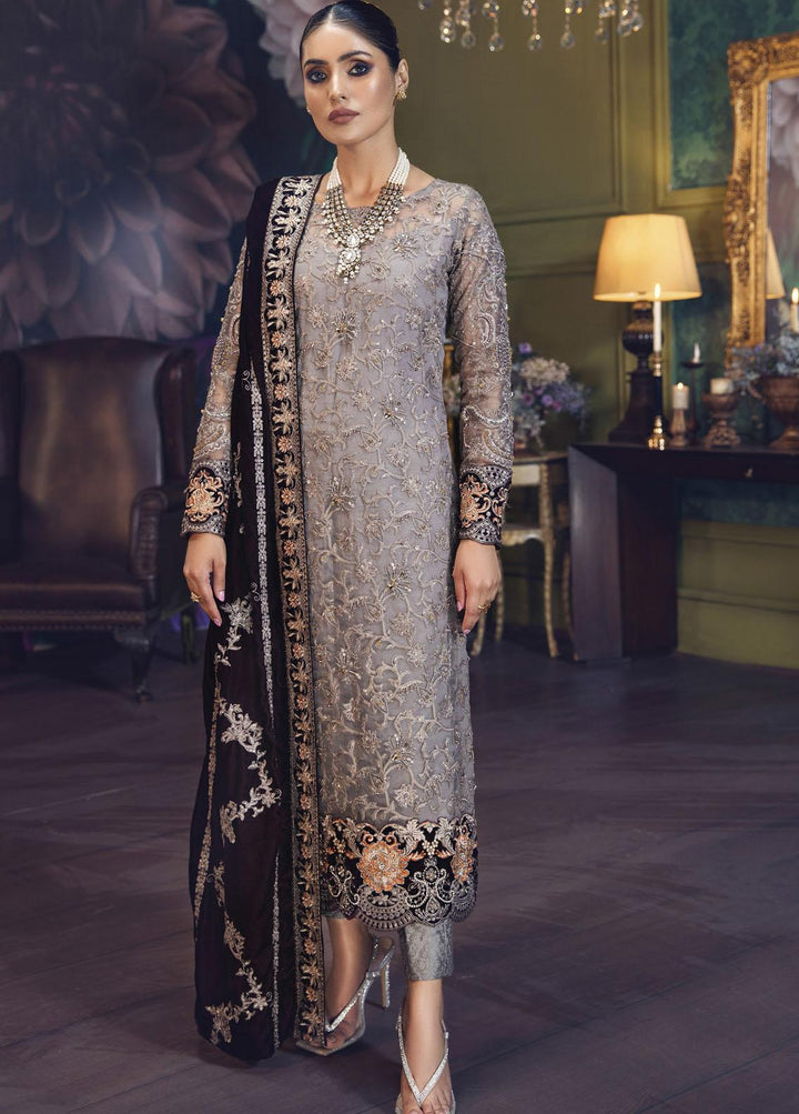Makhmal By House of Nawab Embroidered Organza Suits Unstitched 3 Piece HON21MV 01 Khunsha - Wedding Formal Collection
