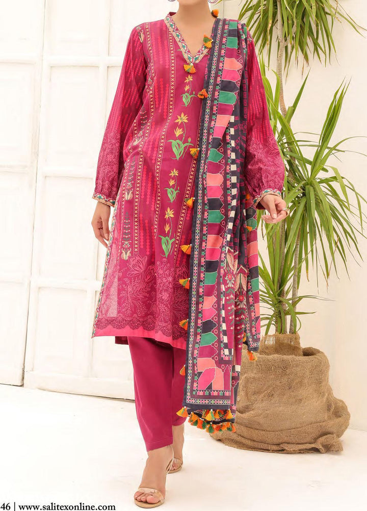 Malabis By Salitex Printed Lawn Suits Unstitched 3 Piece ST23S IP-00205UT - Summer Collection