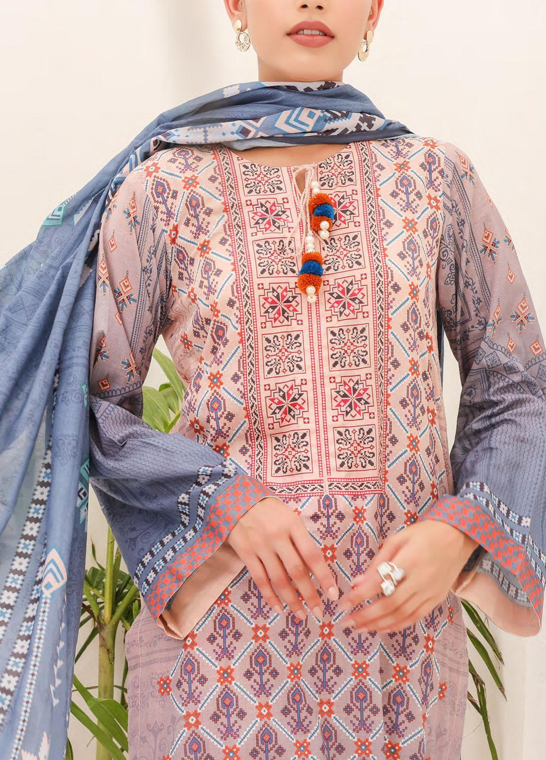 Malabis By Salitex Printed Lawn Suits Unstitched 3 Piece ST23S IP-00195UT - Summer Collection