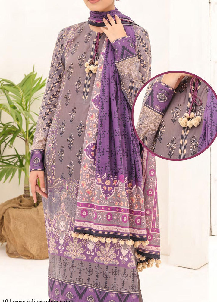 Malabis By Salitex Printed Lawn Suits Unstitched 3 Piece ST23S IP-00196UT - Summer Collection