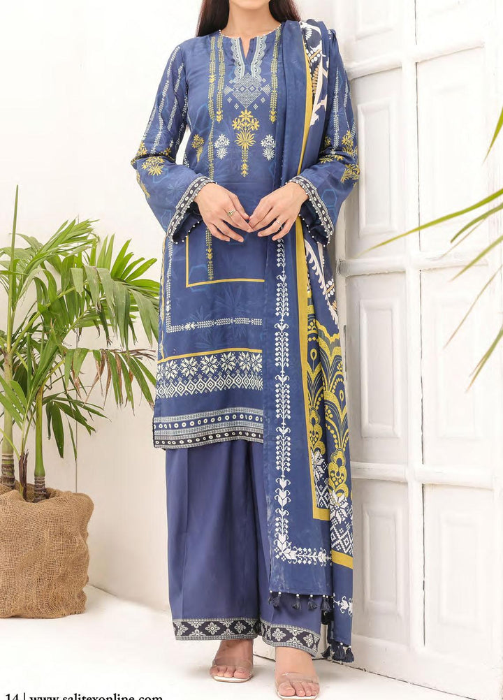 Malabis By Salitex Printed Lawn Suits Unstitched 3 Piece ST23S IP-00201UT - Summer Collection