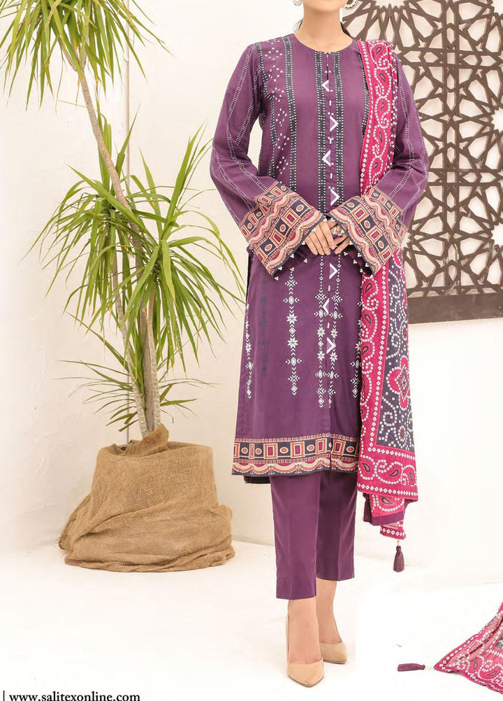 Malabis By Salitex Printed Lawn Suits Unstitched 3 Piece ST23S IP-00197UT - Summer Collection