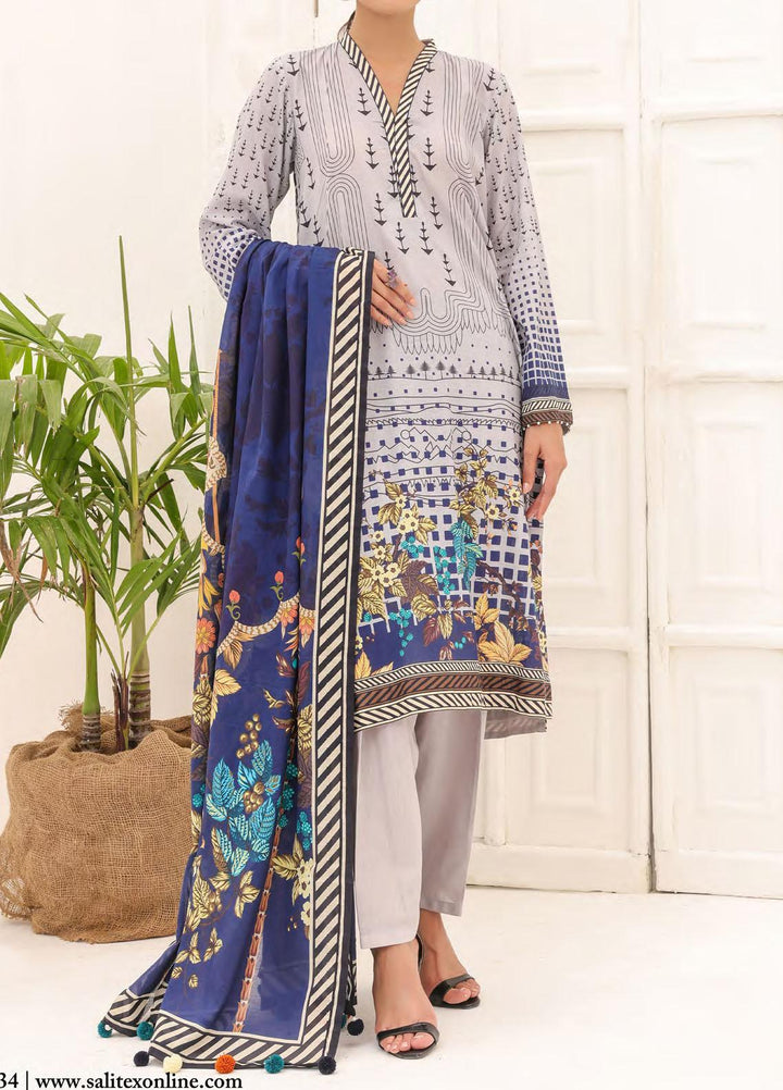 Malabis By Salitex Printed Lawn Suits Unstitched 3 Piece ST23S IP-00204UT - Summer Collection