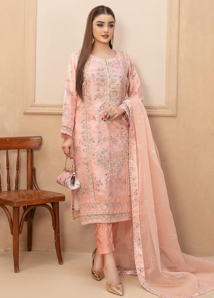 Malani By Tawakkal Fabrics Embroidered Organza Suits Unstitched 4 Piece TWF23ML D-9361 - Formal Collection