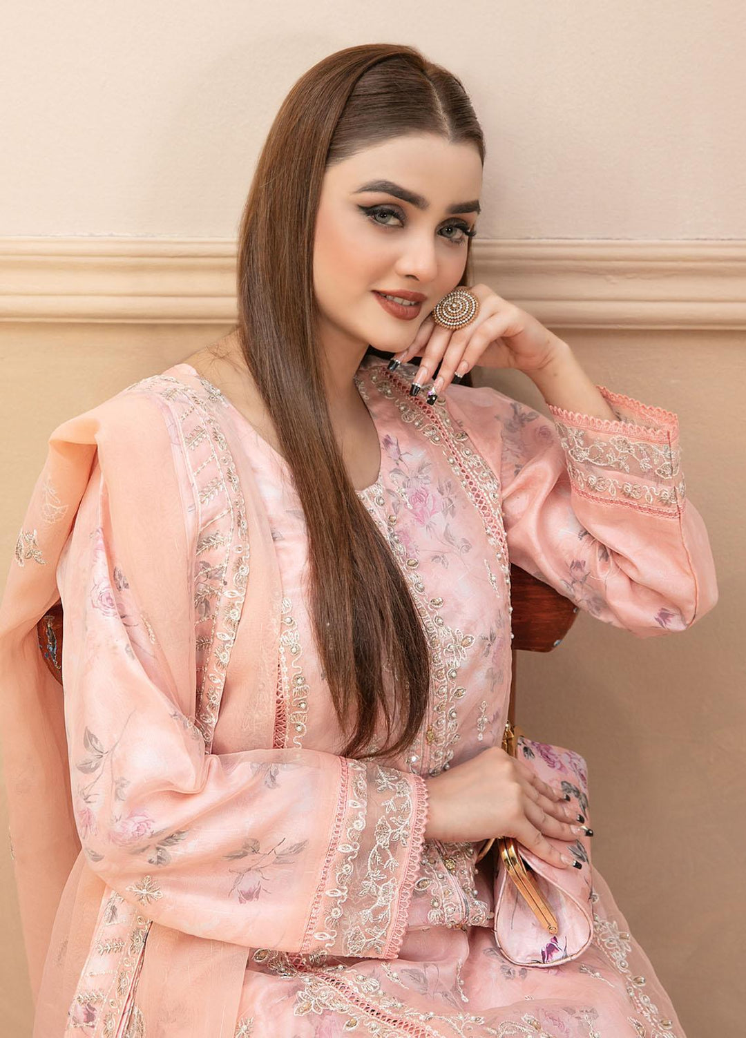 Malani By Tawakkal Fabrics Embroidered Organza Suits Unstitched 4 Piece TWF23ML D-9361 - Formal Collection