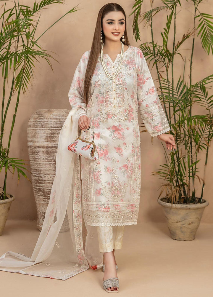 Malani By Tawakkal Fabrics Embroidered Organza Suits Unstitched 4 Piece TWF23ML D-9362 - Formal Collection