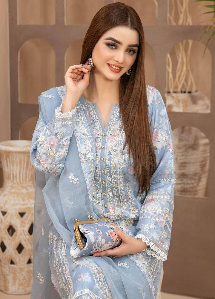 Malani By Tawakkal Fabrics Embroidered Organza Suits Unstitched 4 Piece TWF23ML D-9363 - Formal Collection