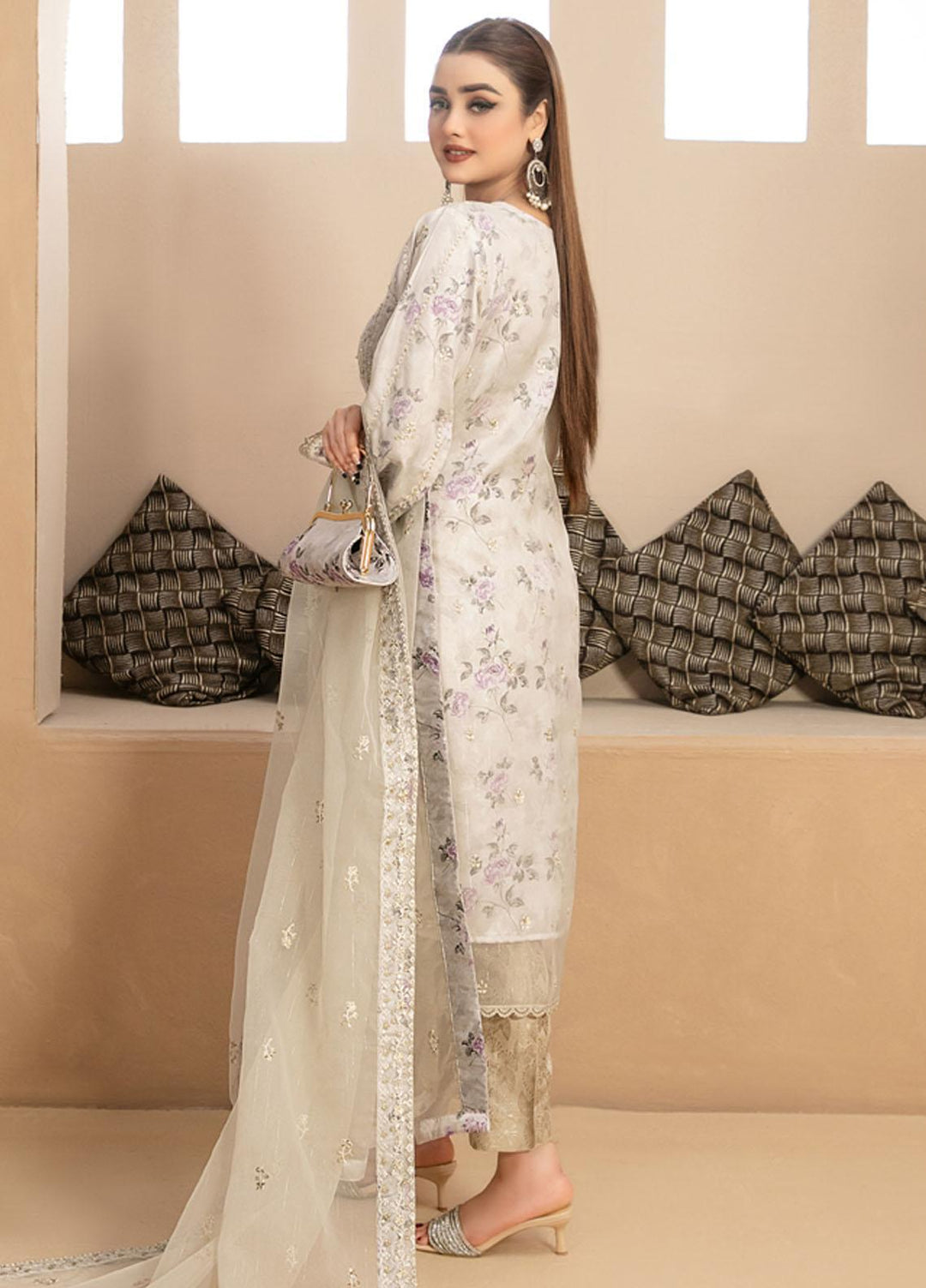 Malani By Tawakkal Fabrics Embroidered Organza Suits Unstitched 4 Piece TWF23ML D-9364 - Formal Collection