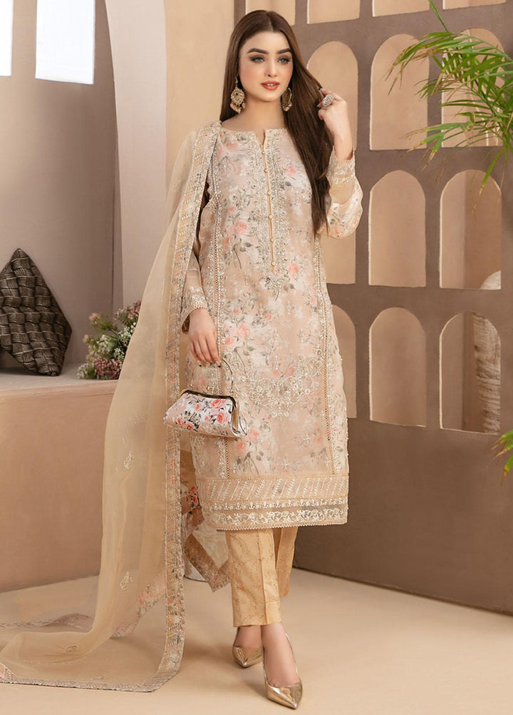 Malani By Tawakkal Fabrics Embroidered Organza Suits Unstitched 4 Piece TWF23ML D-9365 - Formal Collection