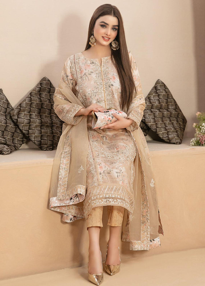 Malani By Tawakkal Fabrics Embroidered Organza Suits Unstitched 4 Piece TWF23ML D-9365 - Formal Collection