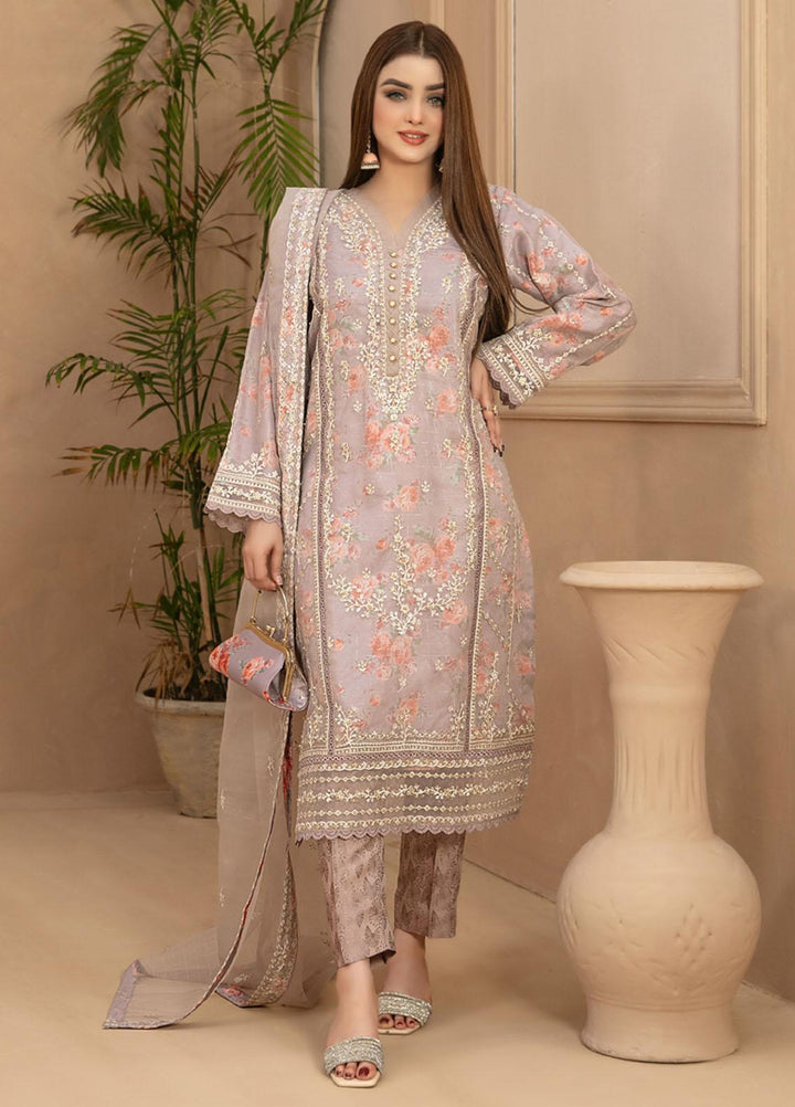 Malani By Tawakkal Fabrics Embroidered Organza Suits Unstitched 4 Piece TWF23ML D-9366 - Formal Collection