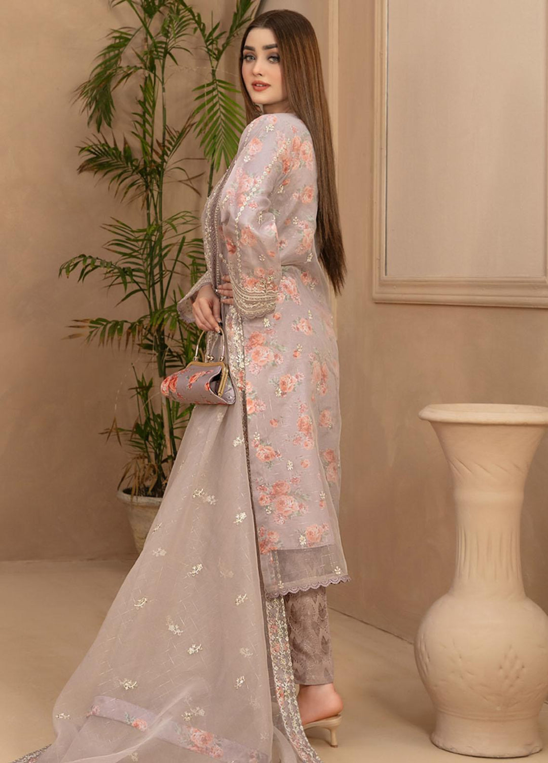 Malani By Tawakkal Fabrics Embroidered Organza Suits Unstitched 4 Piece TWF23ML D-9366 - Formal Collection