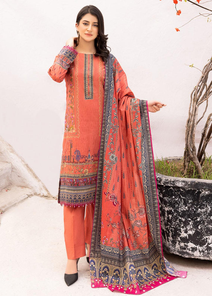 Malhar Printed Lawn Suits Unstitched 3 Piece ML22L 02 - Summer Collection