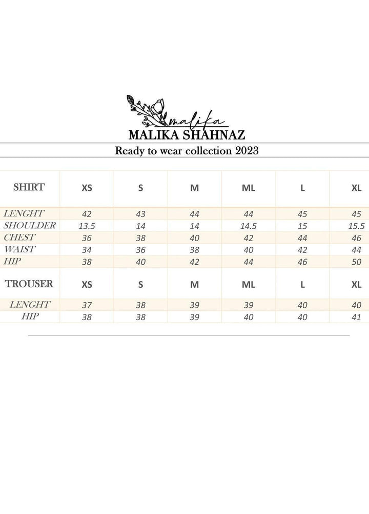 Malika Shahnaz Pret Eastern  2 Piece Suit D-02