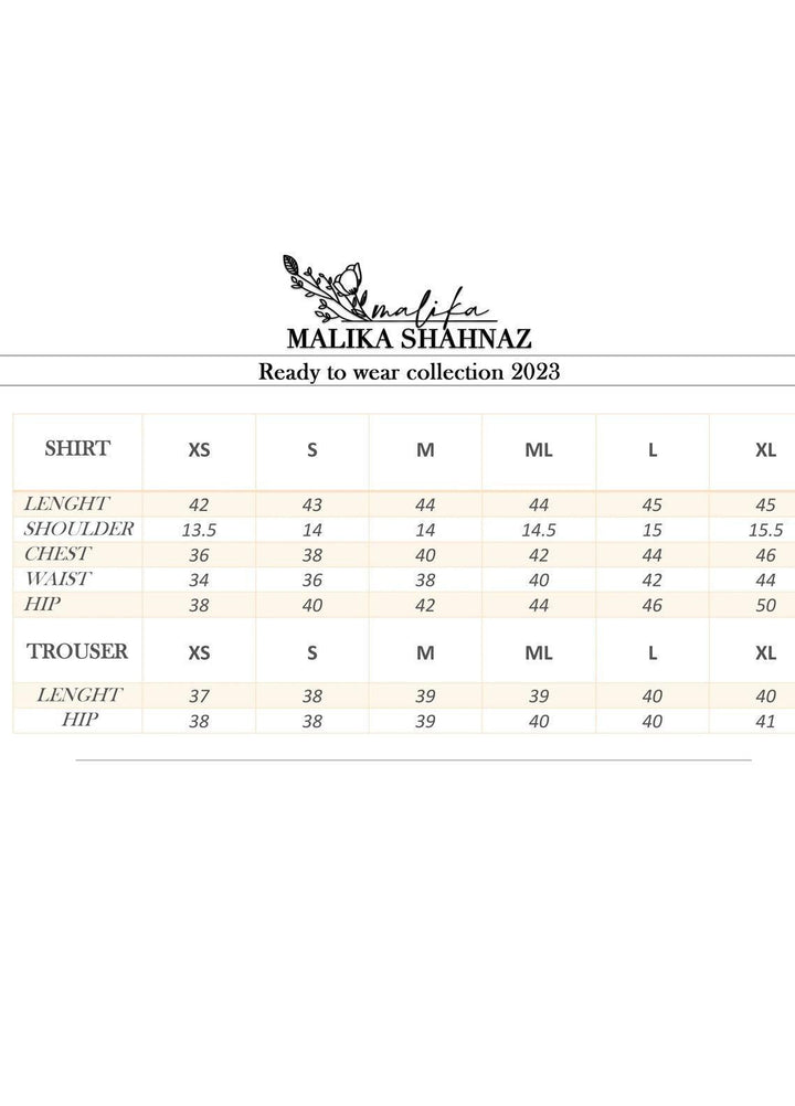 Malika Shahnaz Pret Eastern  2 Piece Suit D-05