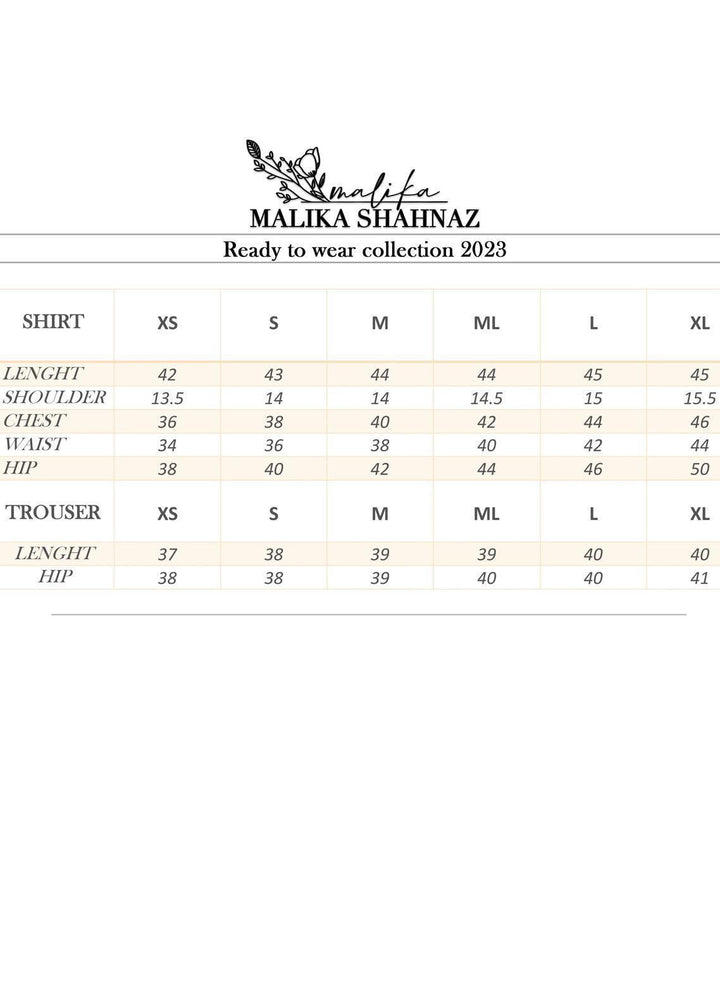 Malika Shahnaz Pret Eastern  2 Piece Suit D-06