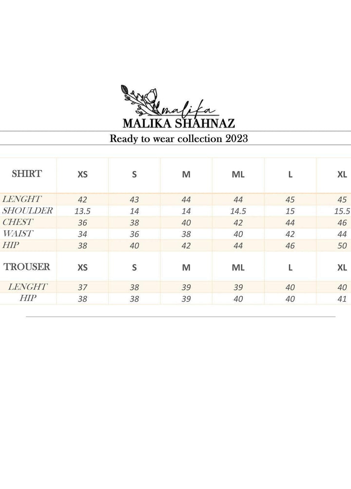 Malika Shahnaz Pret Eastern  2 Piece Suit D-07