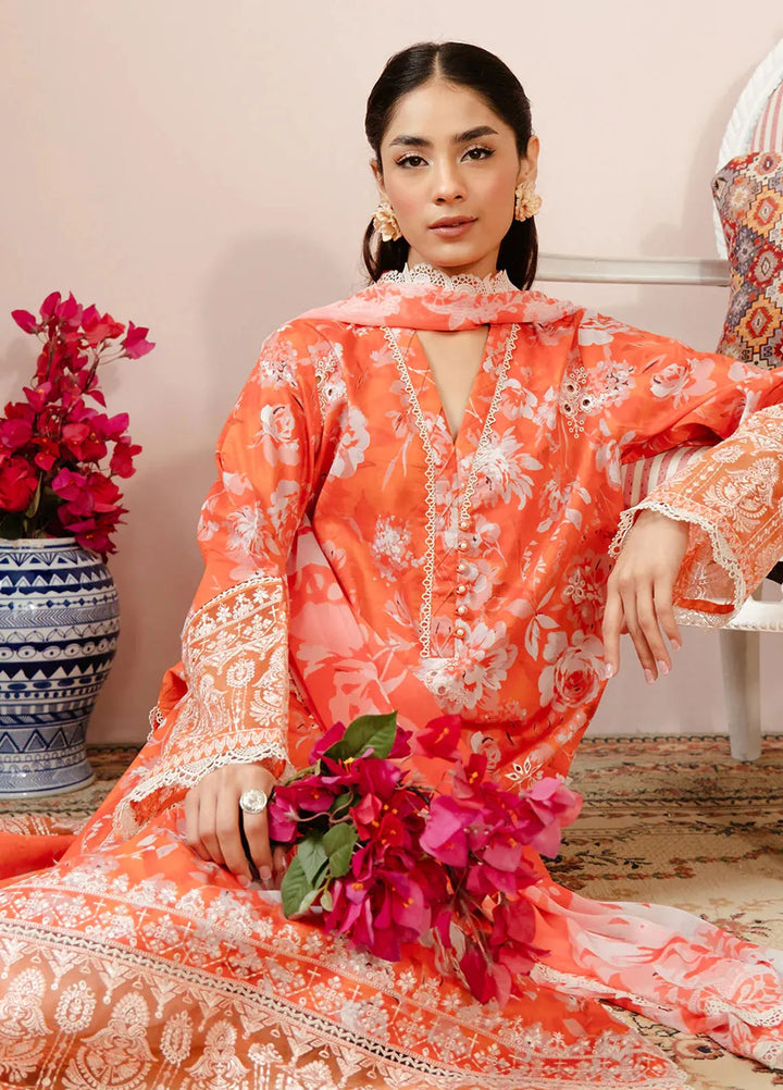 Malina By Afrozeh Embroidered Lawn Suits Unstitched 3 Piece AF24M Azlin - Summer Collection