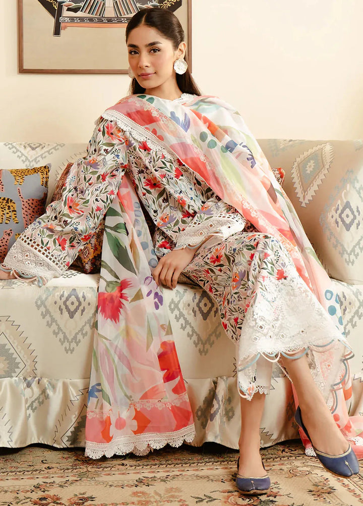 Malina By Afrozeh Embroidered Lawn Suits Unstitched 3 Piece AF24M Elira - Summer Collection