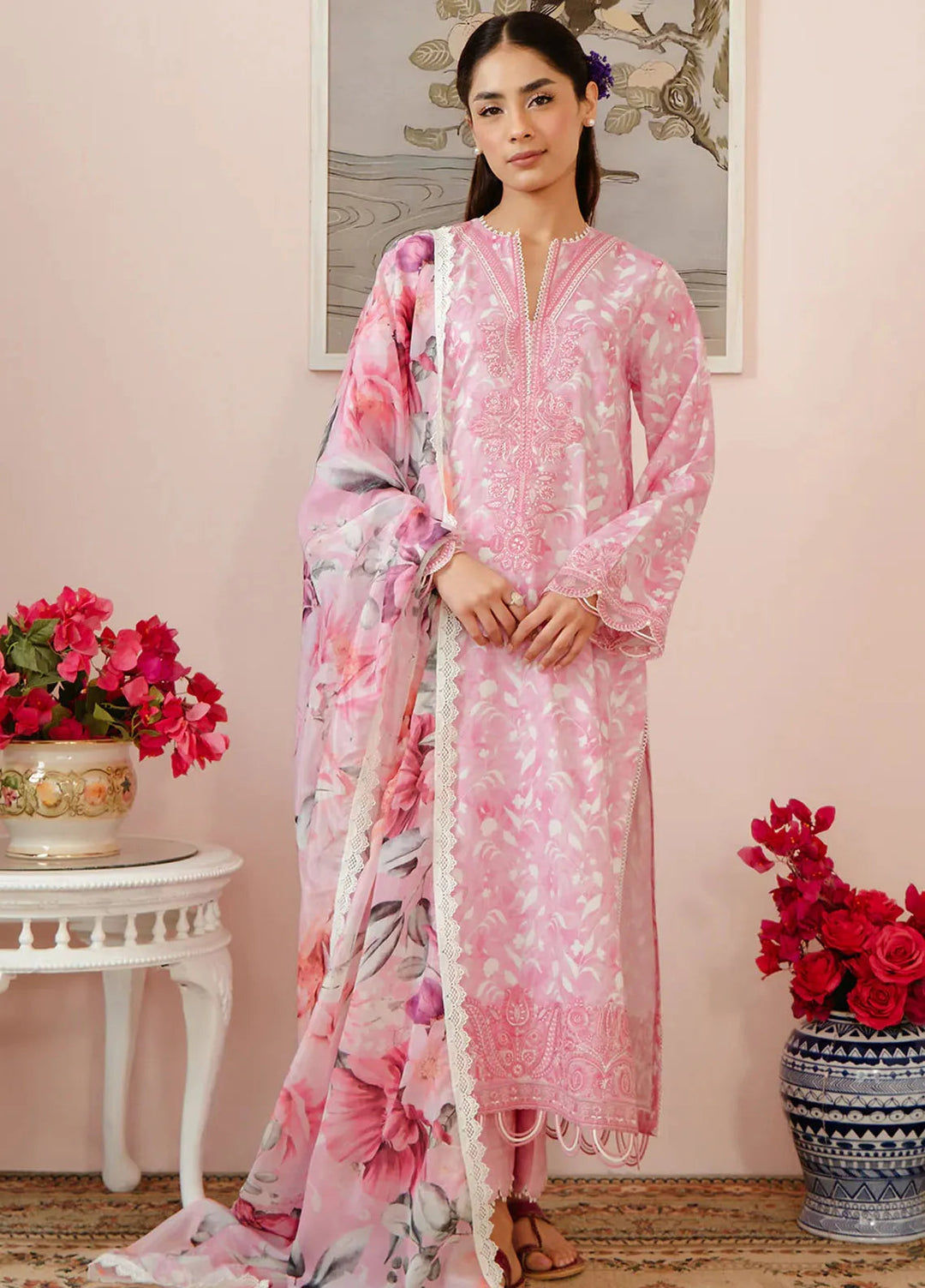 Malina By Afrozeh Embroidered Lawn Suits Unstitched 3 Piece AF24M Ezra - Summer Collection
