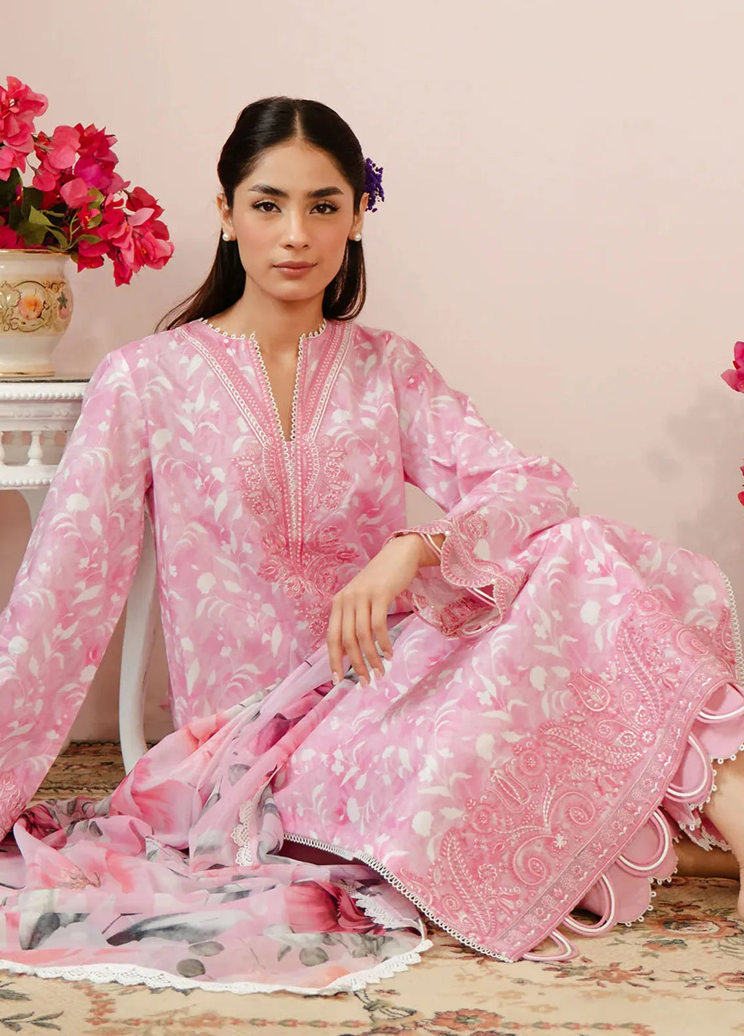 Malina By Afrozeh Embroidered Lawn Suits Unstitched 3 Piece AF24M Ezra - Summer Collection