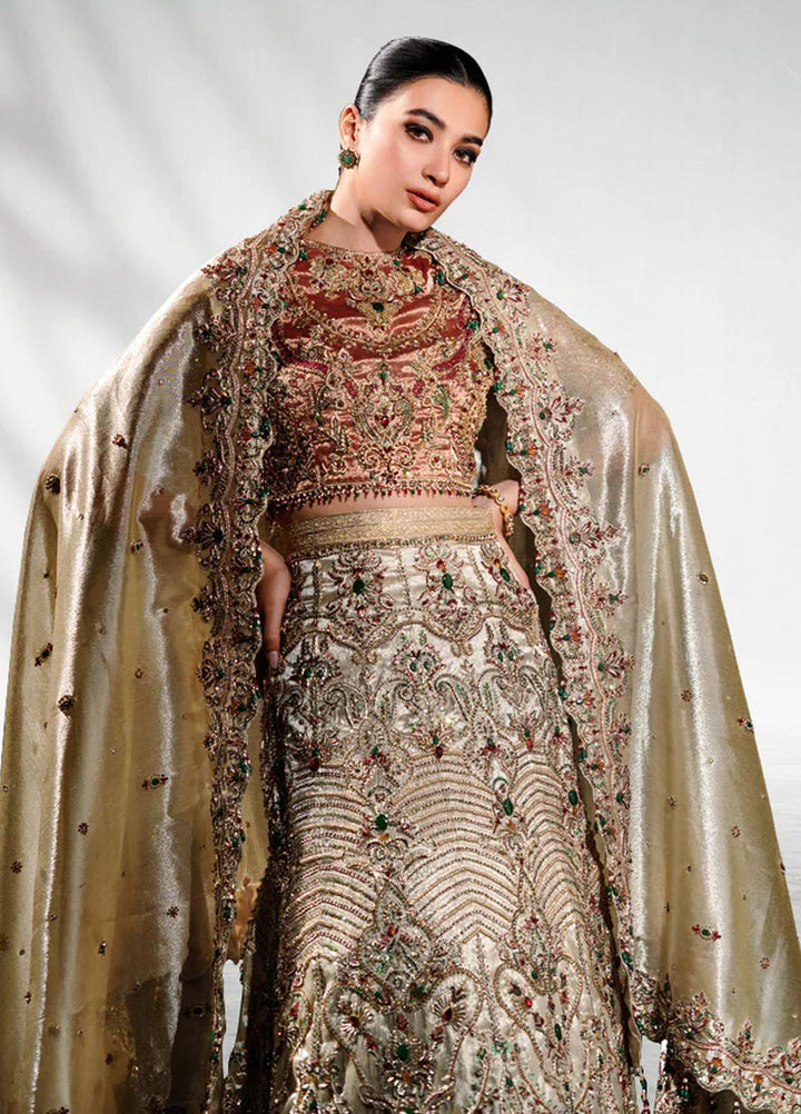 Malook By Shazia Ovais Pret Embroidered Tissue 3 Piece Suit MLK23B Ameera