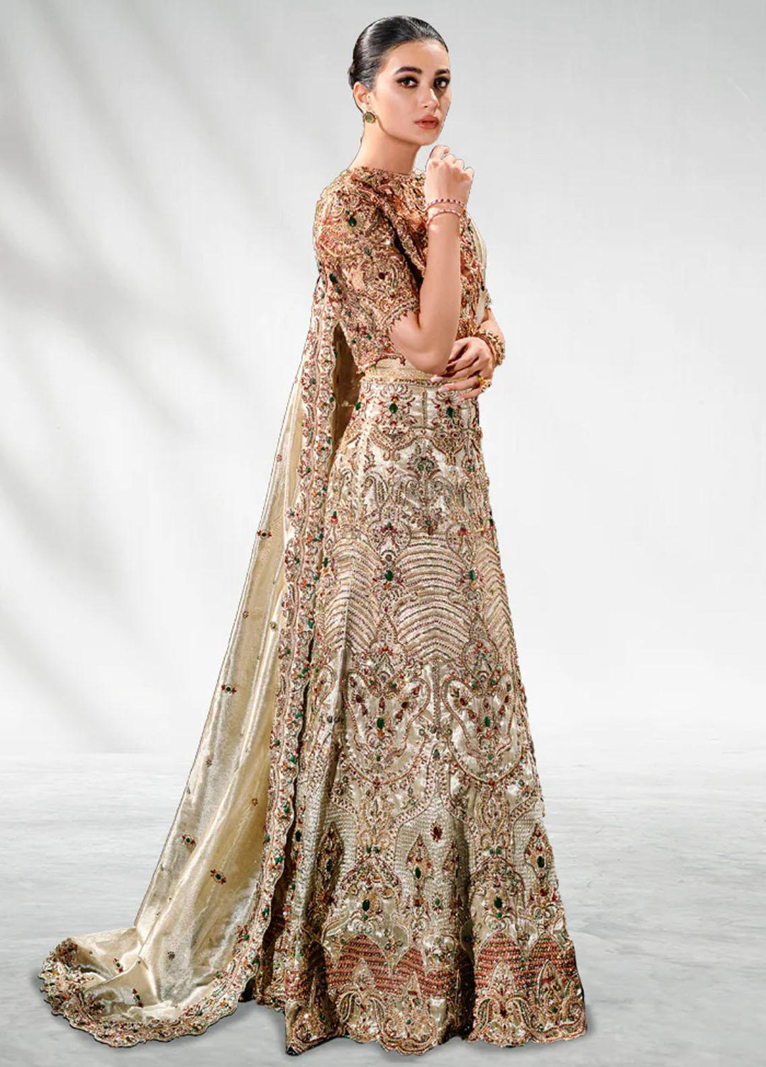 Malook By Shazia Ovais Pret Embroidered Tissue 3 Piece Suit MLK23B Ameera