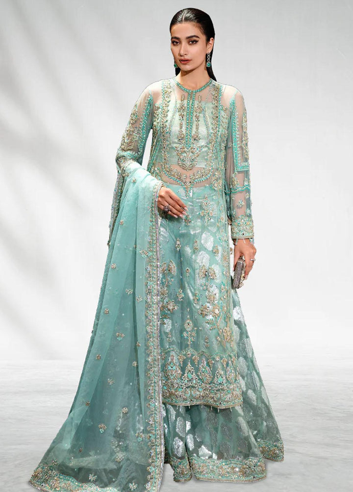 Malook By Shazia Ovais Pret Embroidered Net 3 Piece Suit MLK23B Dillay