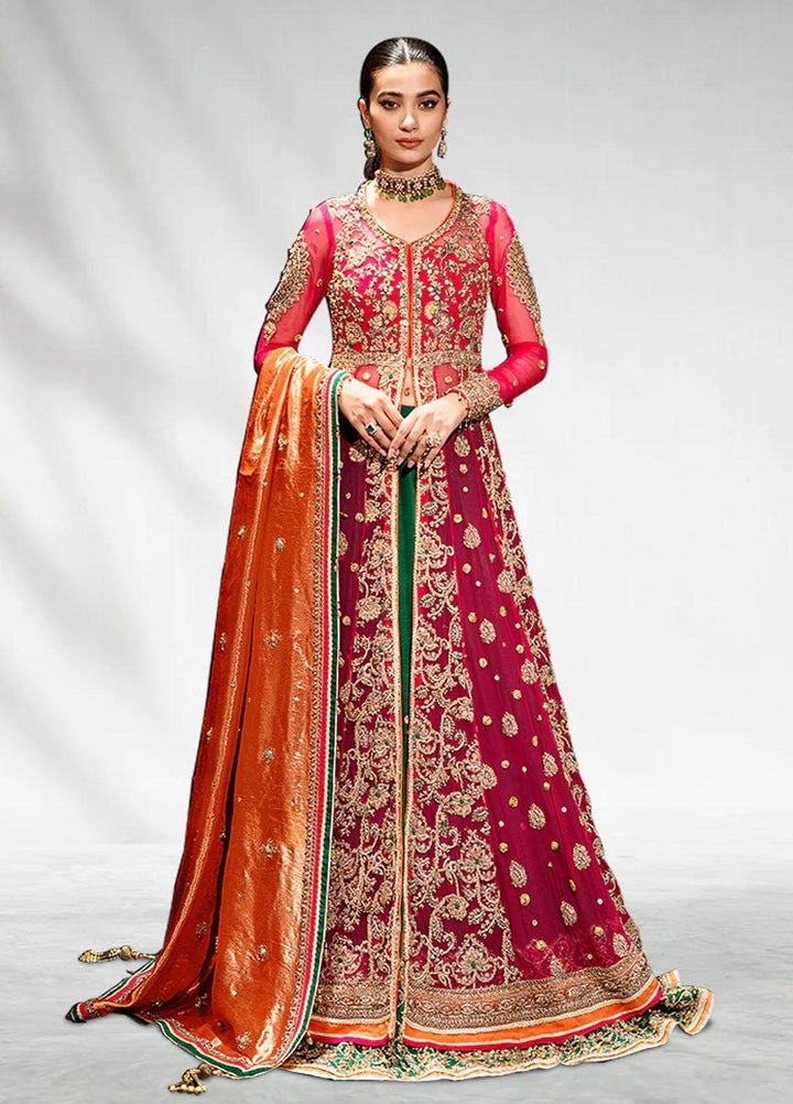 Malook By Shazia Ovais Pret Embroidered Chiffon 3 Piece Suit MLK23B Gulmohar