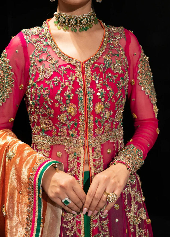 Malook By Shazia Ovais Pret Embroidered Chiffon 3 Piece Suit MLK23B Gulmohar