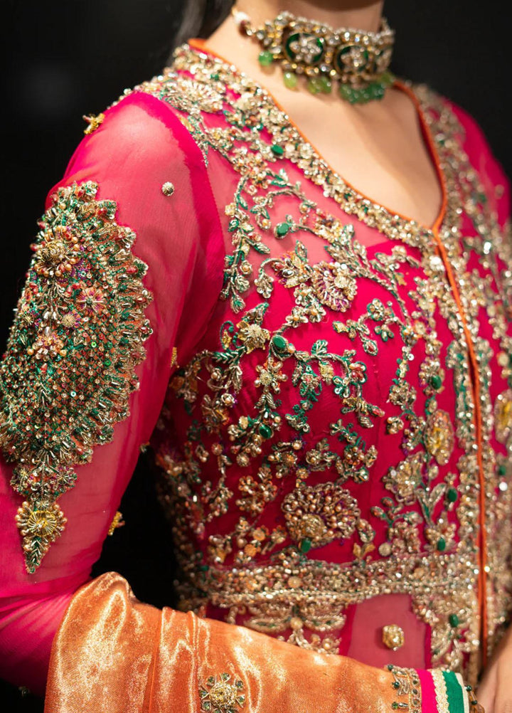 Malook By Shazia Ovais Pret Embroidered Chiffon 3 Piece Suit MLK23B Gulmohar