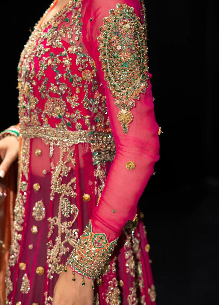 Malook By Shazia Ovais Pret Embroidered Chiffon 3 Piece Suit MLK23B Gulmohar