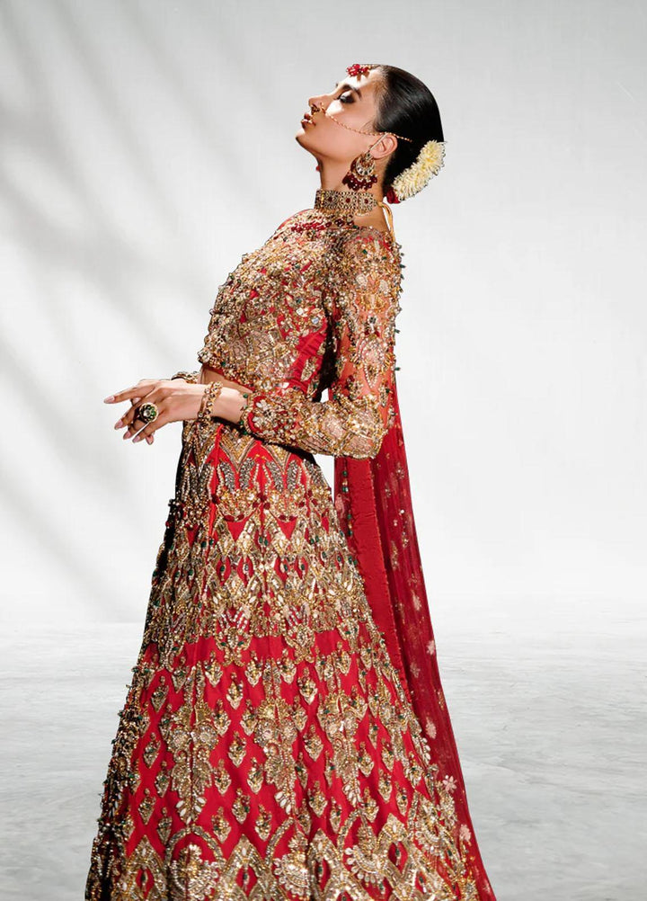 Malook By Shazia Ovais Pret Embroidered Net 3 Piece Suit MLK23B Hoor
