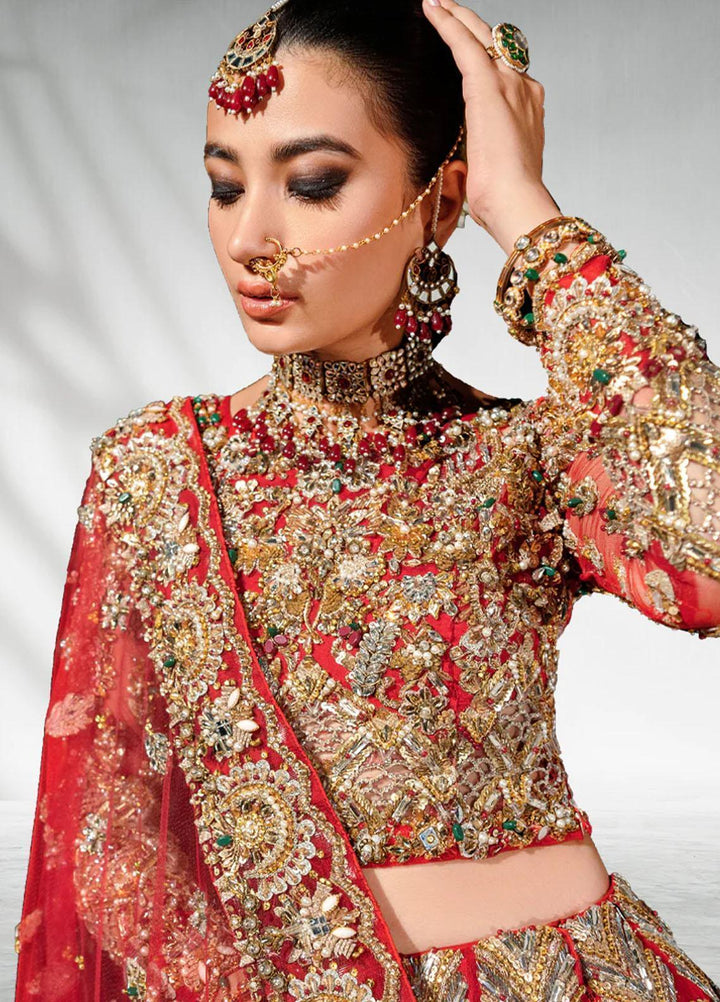 Malook By Shazia Ovais Pret Embroidered Net 3 Piece Suit MLK23B Hoor
