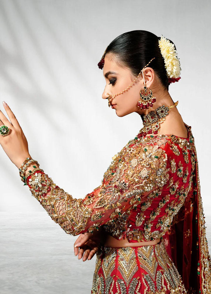 Malook By Shazia Ovais Pret Embroidered Net 3 Piece Suit MLK23B Hoor