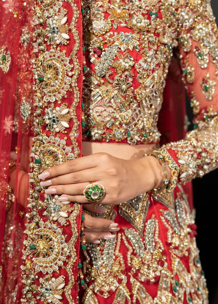 Malook By Shazia Ovais Pret Embroidered Net 3 Piece Suit MLK23B Hoor