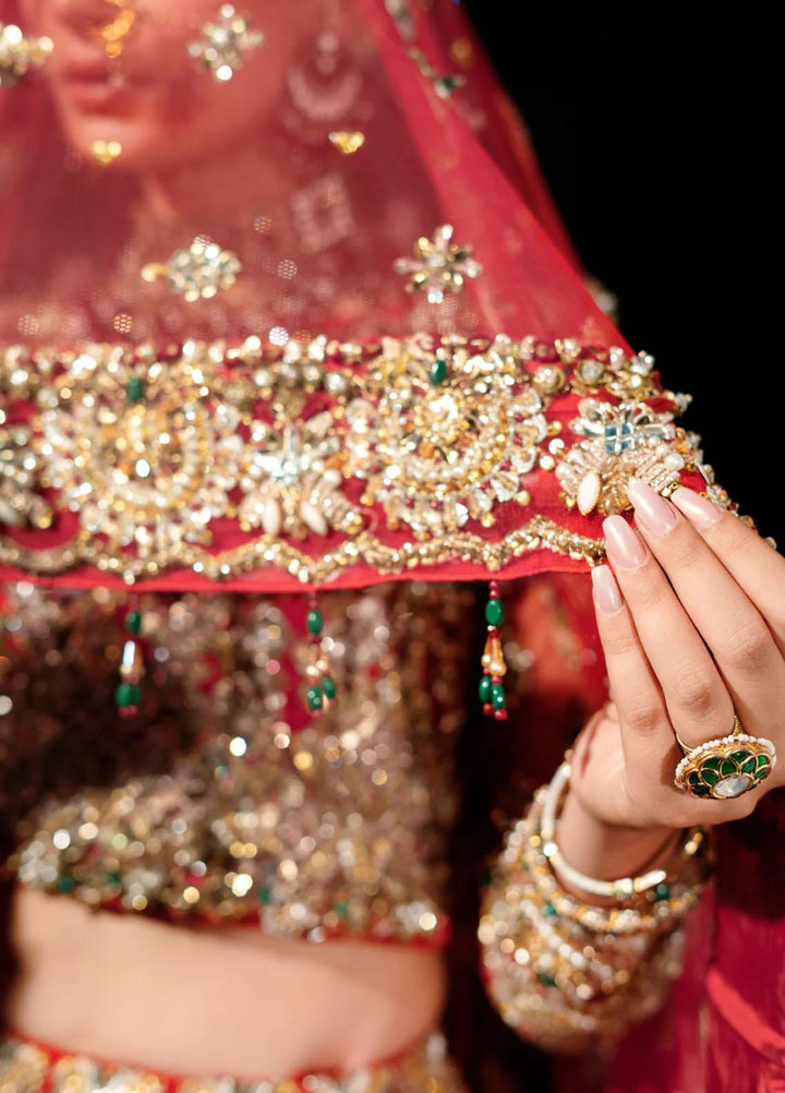 Malook By Shazia Ovais Pret Embroidered Net 3 Piece Suit MLK23B Hoor