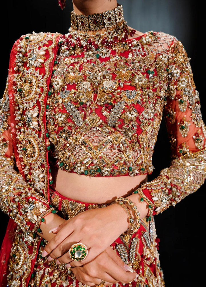 Malook By Shazia Ovais Pret Embroidered Net 3 Piece Suit MLK23B Hoor