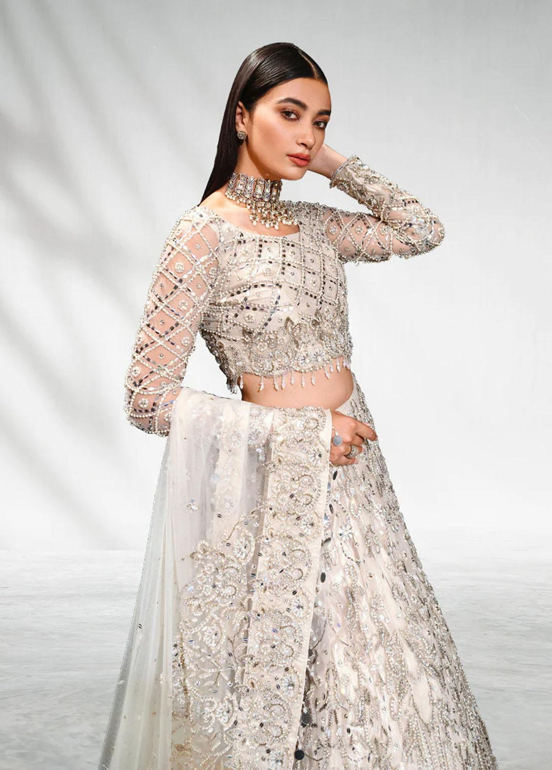 Malook By Shazia Ovais Pret Embroidered Net 3 Piece Suit MLK23B Mahtab