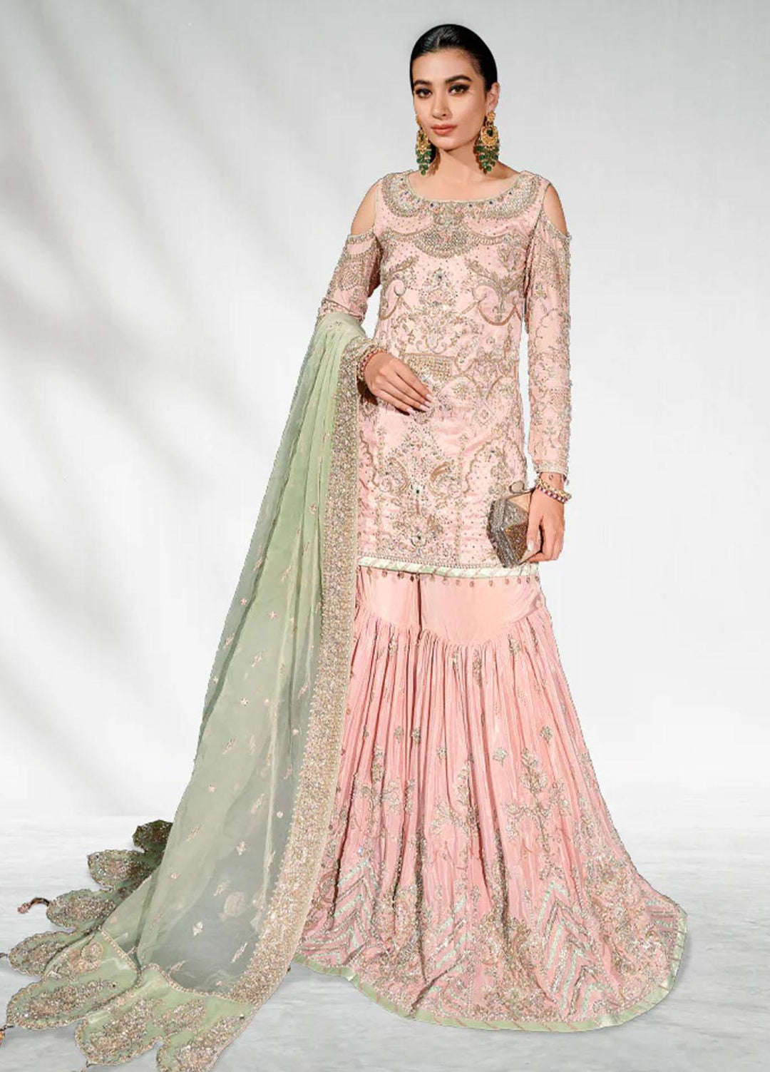 Malook By Shazia Ovais Pret Embroidered Raw Silk 3 Piece Suit MLK23B Pinaar