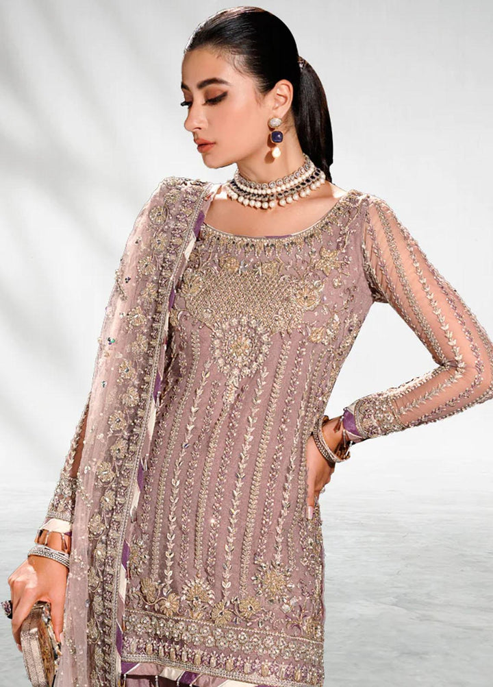 Malook By Shazia Ovais Pret Embroidered Net 3 Piece Suit MLK23B Shahana