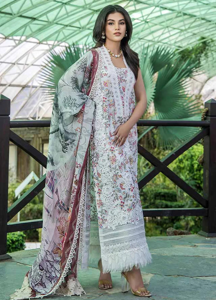Malook By Shazia Ovais Embroidered Lawn Suit Unstitched 3 Piece MLK24S MILL-001 Kashish - Summer Collection