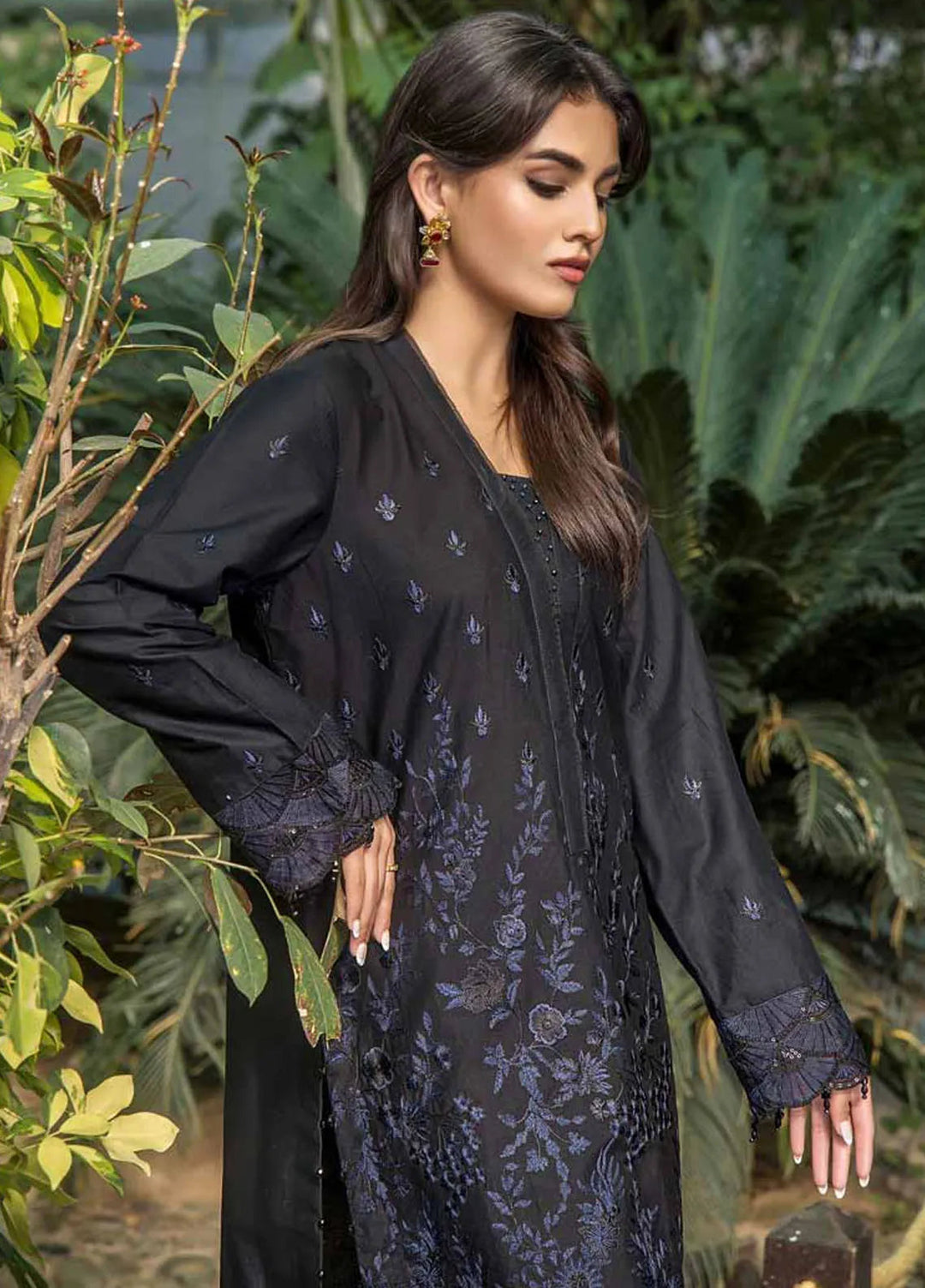 Malook By Shazia Ovais Embroidered Lawn Suit Unstitched 3 Piece MLK24S MILL-0011 Koil - Summer Collection