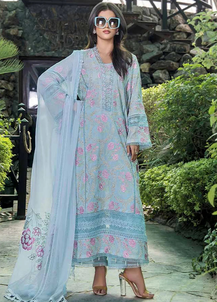 Malook By Shazia Ovais Embroidered Lawn Suit Unstitched 3 Piece MLK24S MILL-004 Royal - Summer Collection