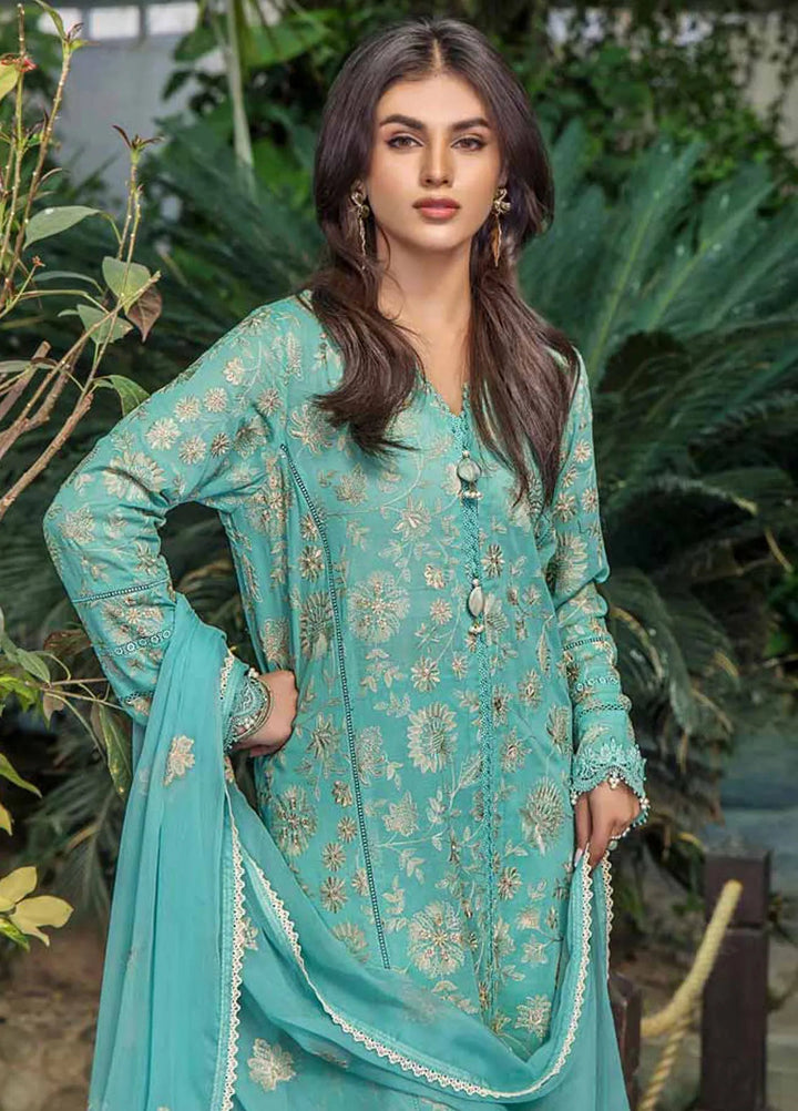 Malook By Shazia Ovais Embroidered Lawn Suit Unstitched 3 Piece MLK24S MILL-005 Zaib - Summer Collection