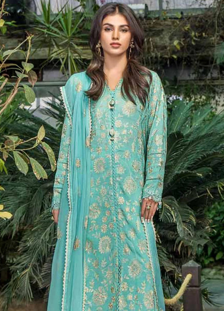 Malook By Shazia Ovais Embroidered Lawn Suit Unstitched 3 Piece MLK24S MILL-005 Zaib - Summer Collection
