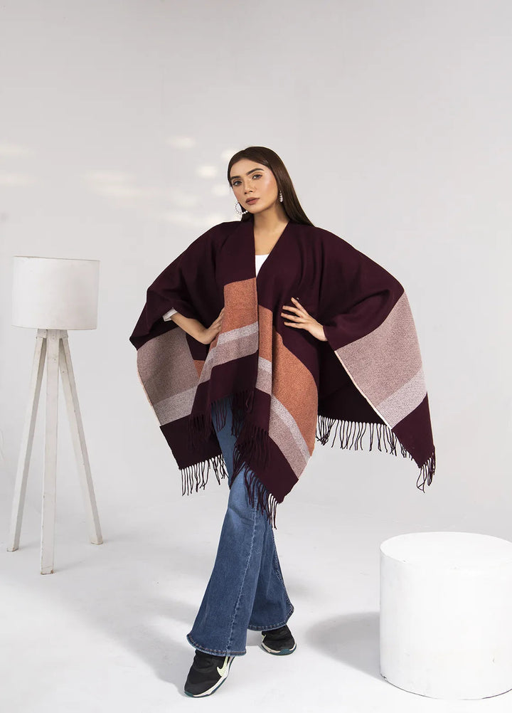 Manahils Polyester Luxury Cape Shawl 010