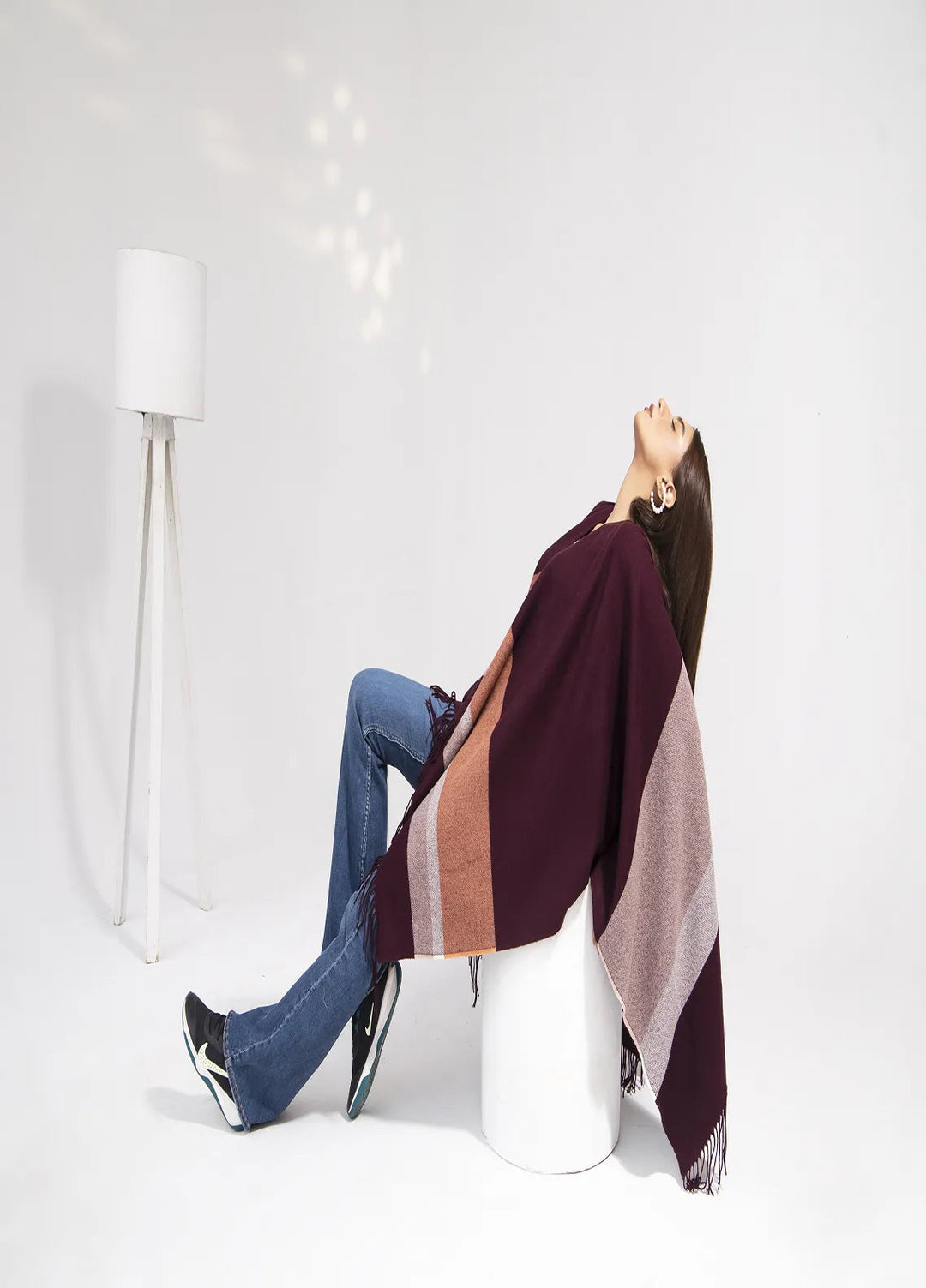 Manahils Polyester Luxury Cape Shawl 010